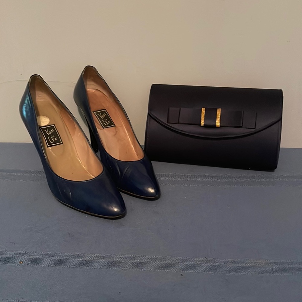 Navy Pumps and Bag